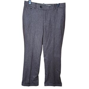 Eddie Bauer Women's Blakely Fit Wool Silk Blend Trousers Brown Tweed Pants Sz 6